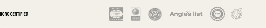 IICRC Certified, The Clean Trust, Carpet and Rug Institute Seal of Approval, Angie's List, Licensed and Insured, Quality Guaranteed
